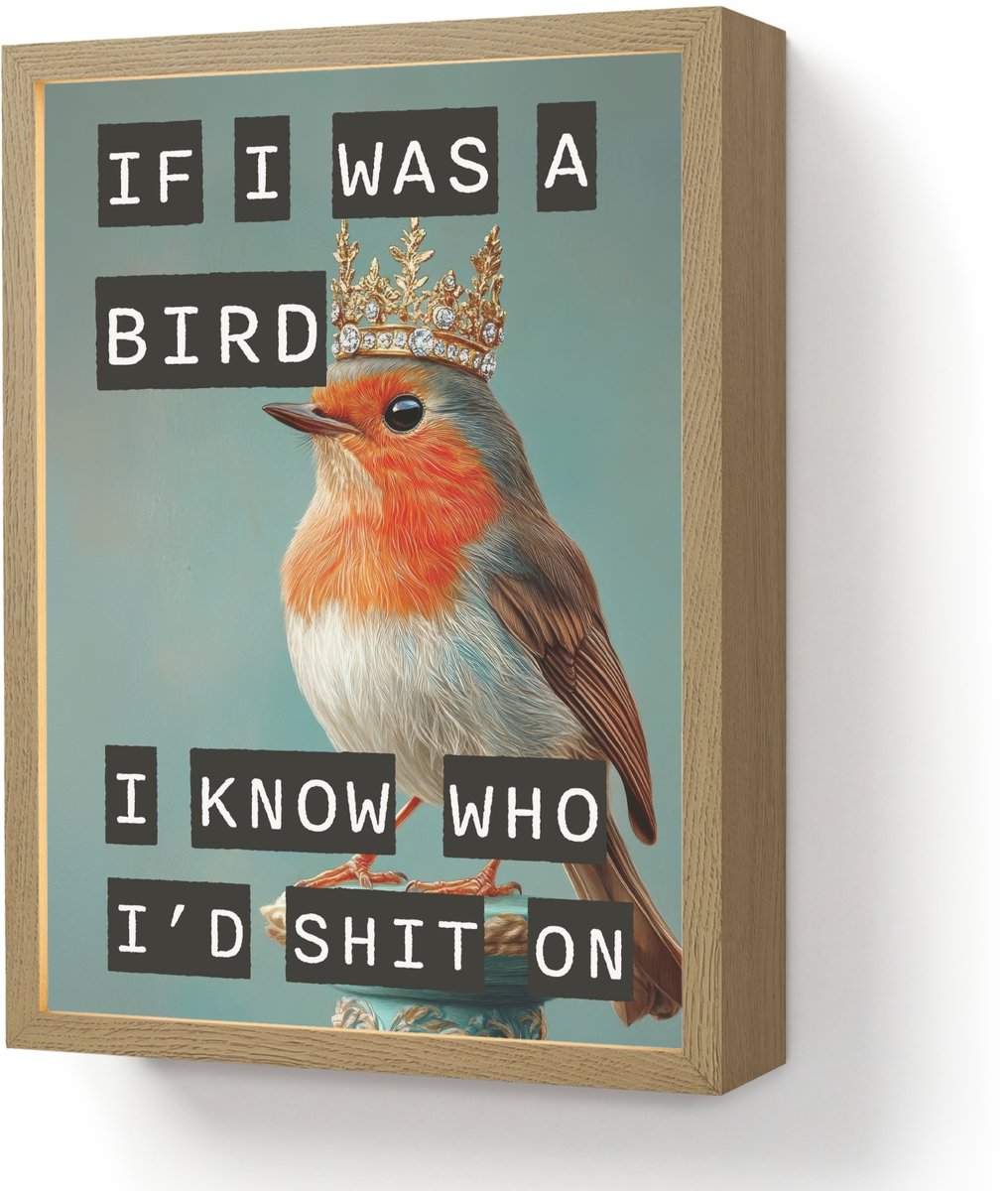 Wandlamp 30x40 cm - Oplaadbaar - Roodborstje - Vogel - Blauw - Decoratie - Wandlampen binnen woonkamer - Slaapkamer lamp - Decoratieve nachtlamp - Vloerlamp draadloos
