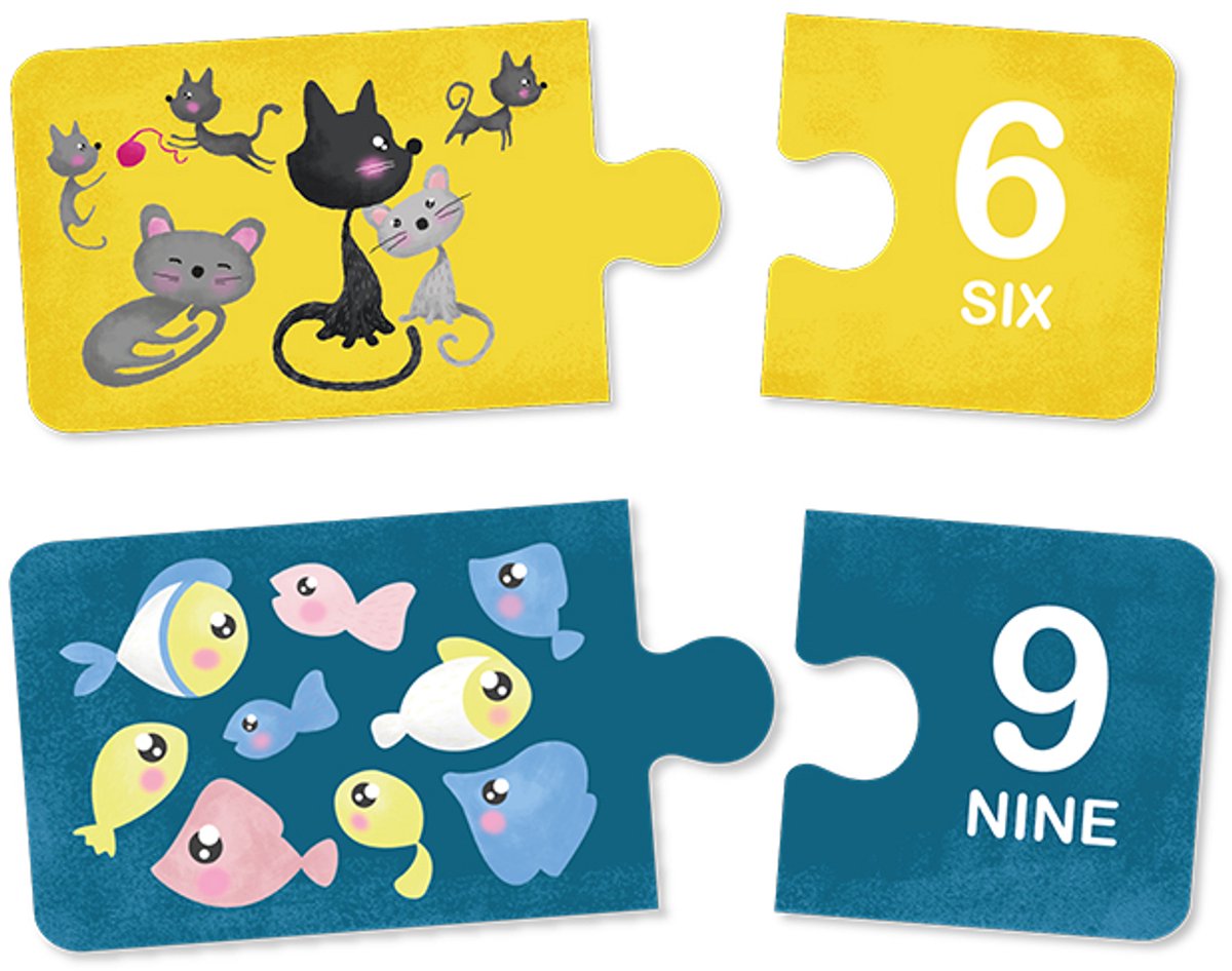 Eurekakids Combi Puzzel Cijfers - Leren Tellen - Educatief - 20 Stukken