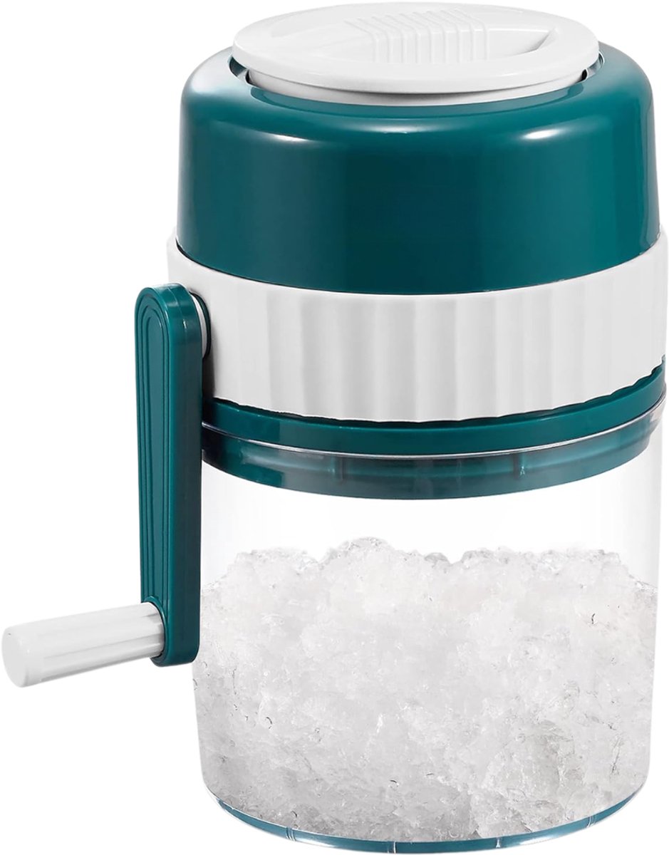 RONN® IJscrusher - met IJsschep - Professionele Ice Crusher - 3 RVS Messen - IJsvergruizer Handmatig - Groen - 19cm x 13cm x 20cm; 771 g