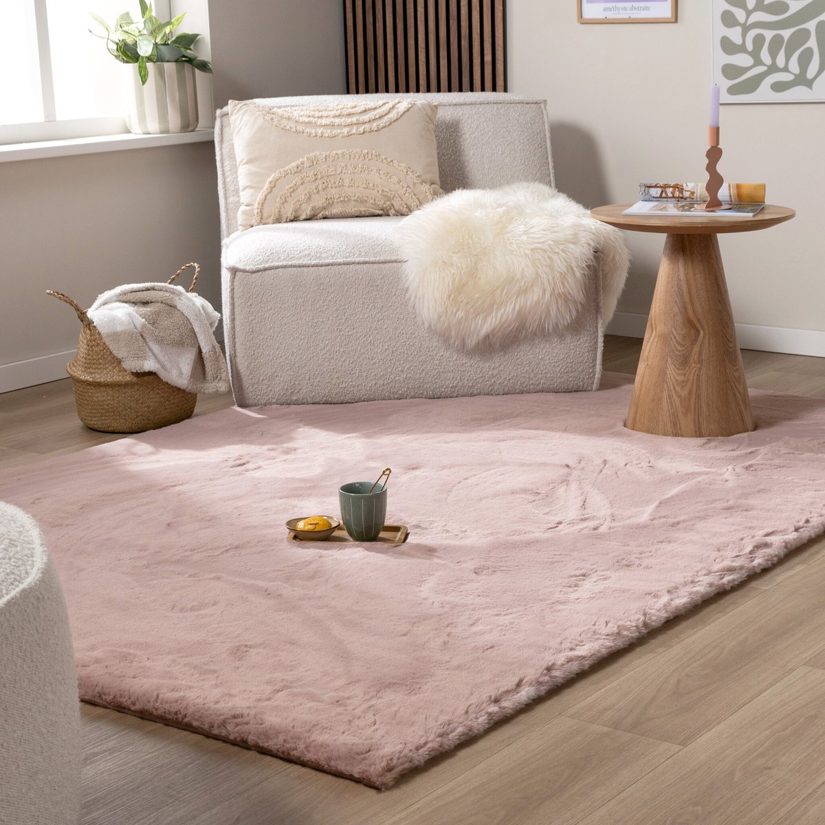 NATURL. Zacht Hoogpolig vloerkleed - Comfy Supreme Roze - 140x200cm