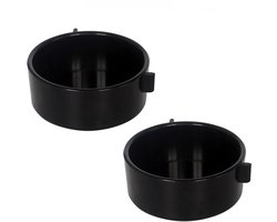 2-stuks Voerbak voor reptielen - Waterbak voor reptielen - Watertrog - Voerbak - Multifunctionele waterbak - 5,5 x 2,2 cm - Geschikt voor kleine reptielen, baardagamen, gekko's, hagedissen, kikkers, schildpadden - Zwart