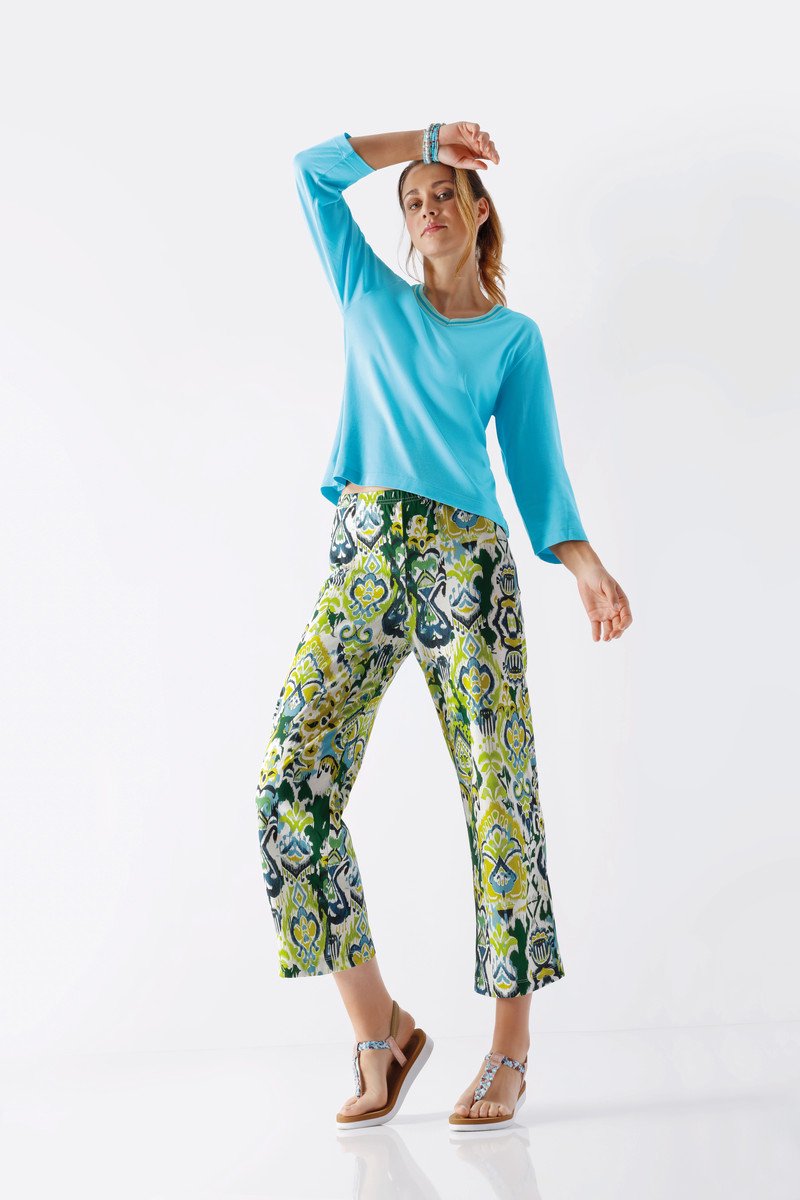 Hajo Stijlvolle Hajo dames pyjama blauw en groen - Blauw - Maat - 40/42