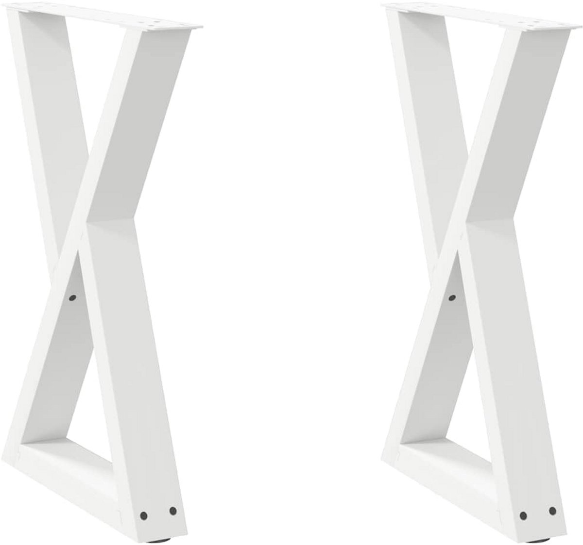Set van 2 Tafelpoten voor Eettafel Staal Wit Verstelbaar