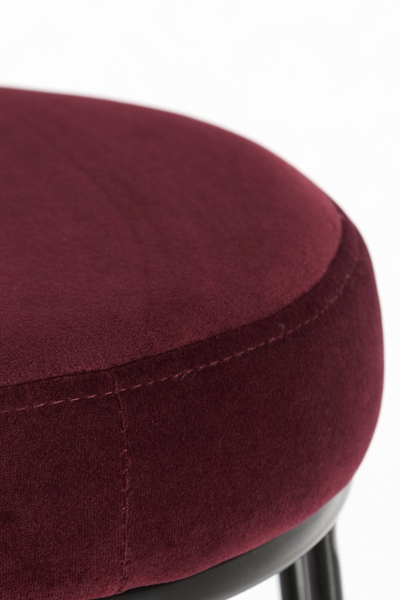 Light&living Barkruk Ø41x73 cm ALICE velvet bordeaux+mat zwart