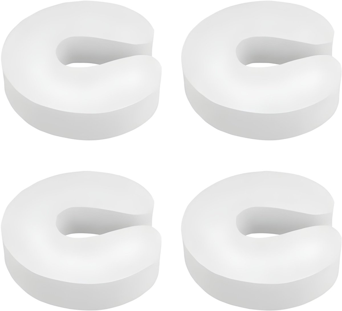 Deurstopper voor Binnen - Deurklem - Kinderbeveiliging Deur - Deurklink Buffer - Deurvastzetter - Deurbuffer - Deurwig - Wit - 4 Stuks
