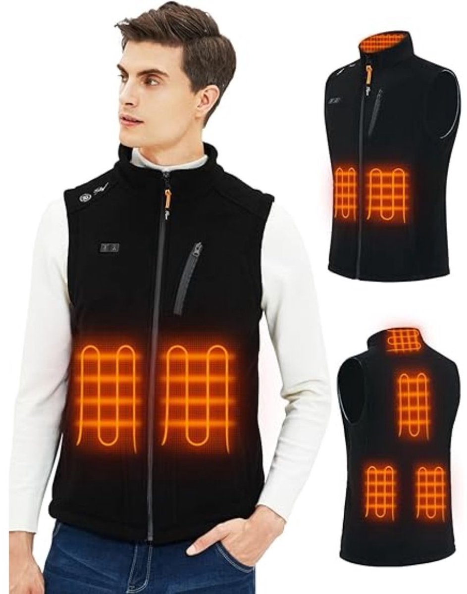 Verwarmde Bodywarmer Verwarmer Vest Heren Zwart