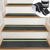 Lot De 15 Tapis Escalier Antidérapants Transparents 60x10 Cm - Bandes Adhésives Pour Marches En Bois, Sécurité Enfants Et Personnes Âgées