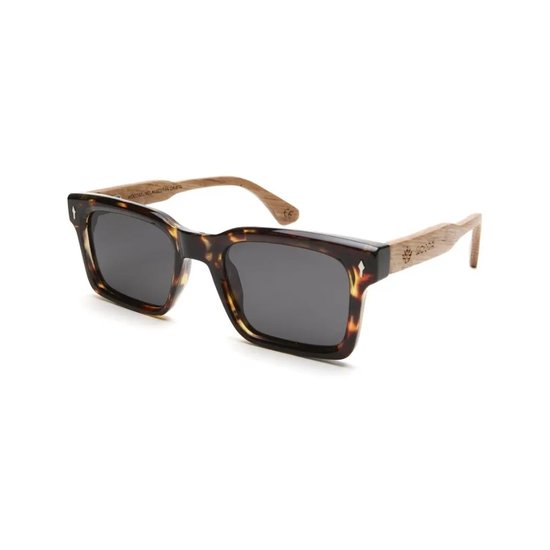 Wooda® Zonnebril Square - Gevlamd winged frame - Gepolariseerd - Wooda Sa Caleta Carey Gris van Merkloos — afbeelding 2