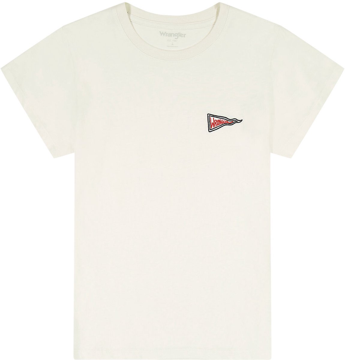 Dames-T-shirt Wrangler Shrunken Band Vintage Wit