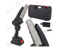 Mini Accu Kettingzaag 6 Inch – Draadloos met Oplaadbare 21V Batterij – Inclusief Koffer – Tuinzaag voor Tuin, Allotment & Fruitbomen – zwart – 40455