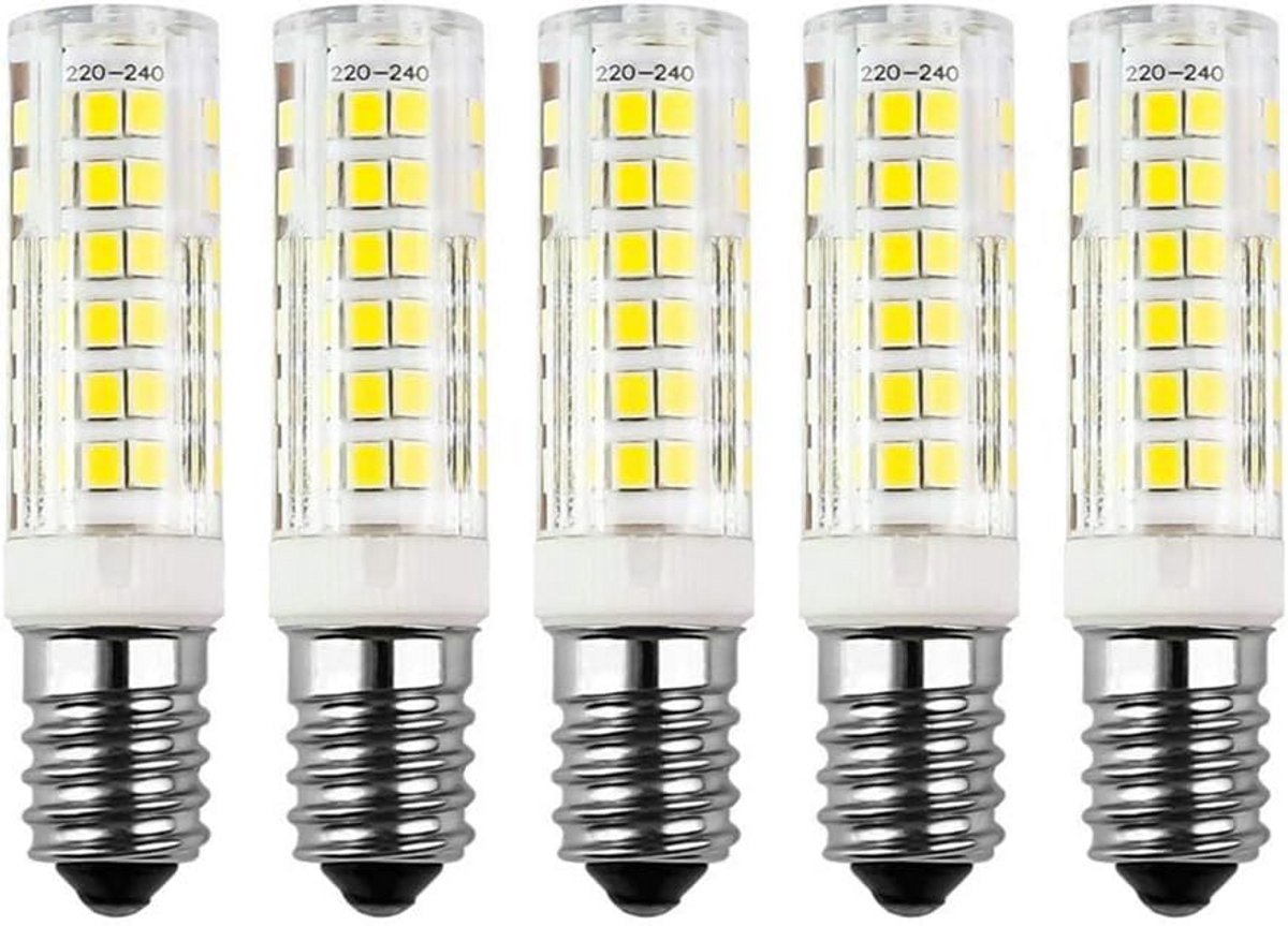 E14 LED Gloeilampen 7W Koudwit 6000K 5-Pack Vervanger 45W Halogeen