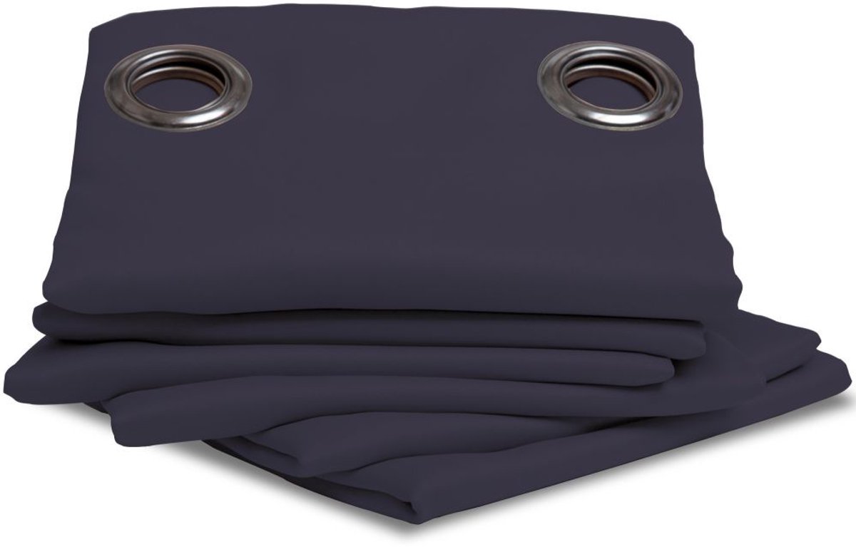 MOONDREAM ThermActiv® 2in1 Winter+Zomer Thermisch Gordijn | Anti-Koude en Anti-Warmte Isolatie | Verduisterend | Gepatenteerde Technologie | EU-fabricaat | Oogjes | Blauw MC412 | 140B x 260L cm