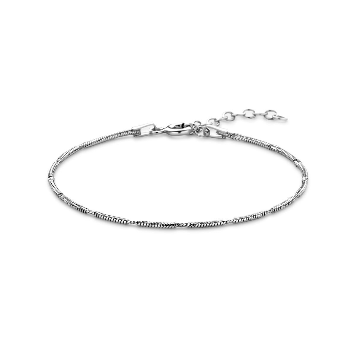 Zilver gerhodineerde armband slang rond 1,5 mm 16 + 3 cm - 1341784