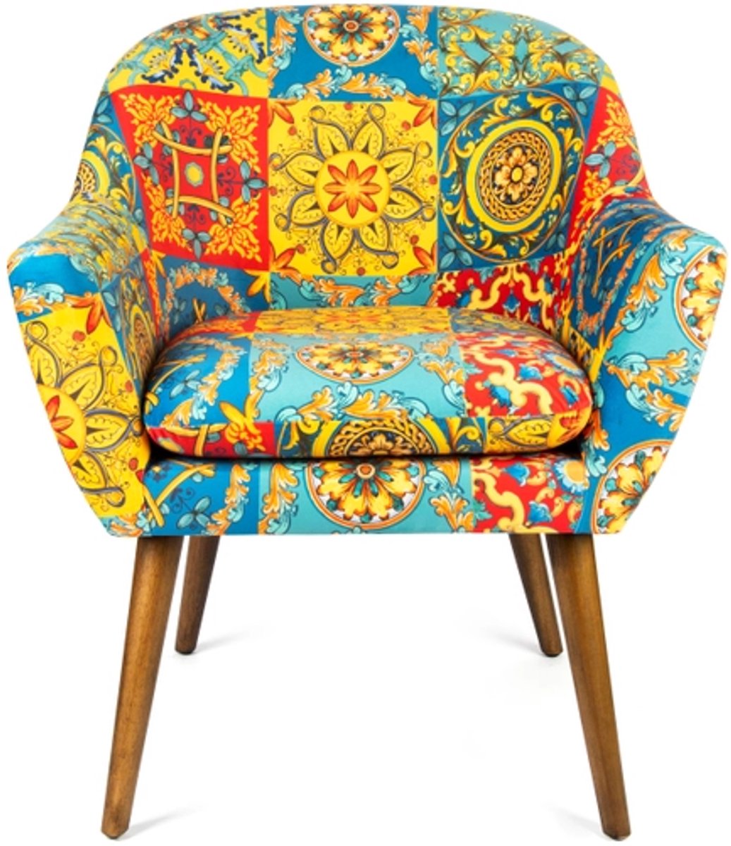 Excelsa Fauteuil Excelsa Trinacria 70,5x65x83 cm Hout En Polyester Veelkleurig