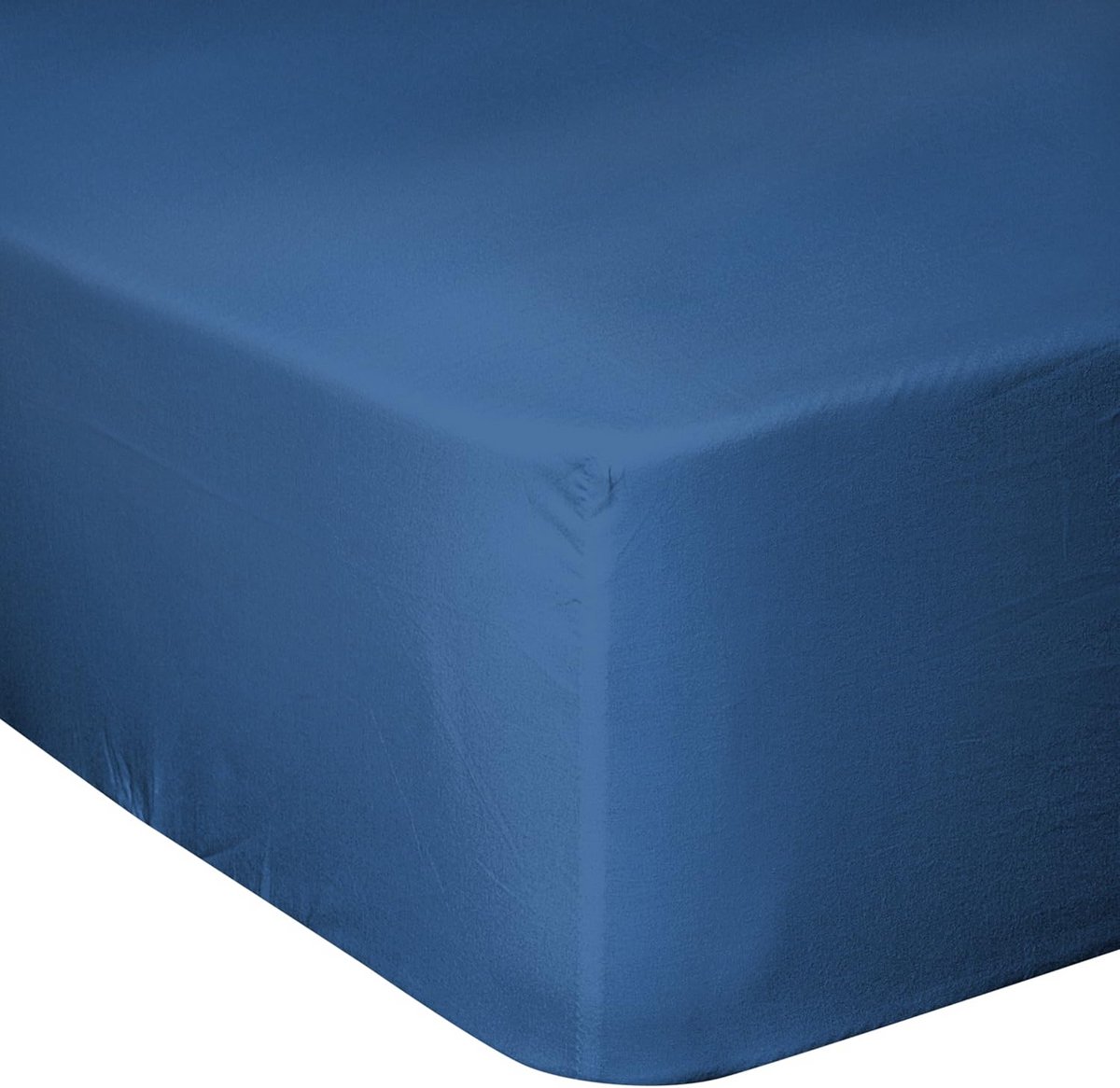 Hoeslaken 140x190 cm Katoen Blauw met Hoge Rand