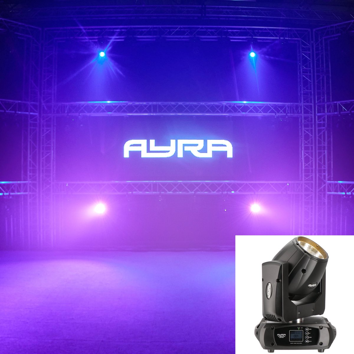 LED Moving head - Ayra Vision 150 Wash - Blauw