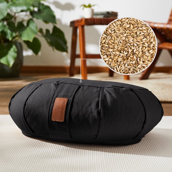 #DoYourYoga - Yoga kussen - »Ganesh« - halve maan meditatiekussen met bio-organische Spelt vulling - 45x30x14 cm - zwart van #DoYourYoga — afbeelding 3