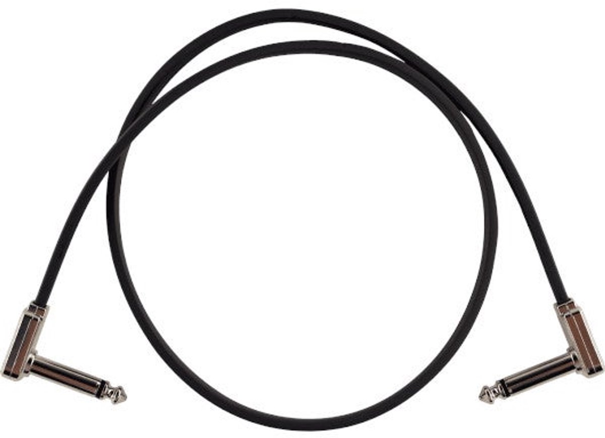 Ernie Ball 6228 Flat Ribbon Patch Cable patchkabel haaks 60 cm platte jacks zwart