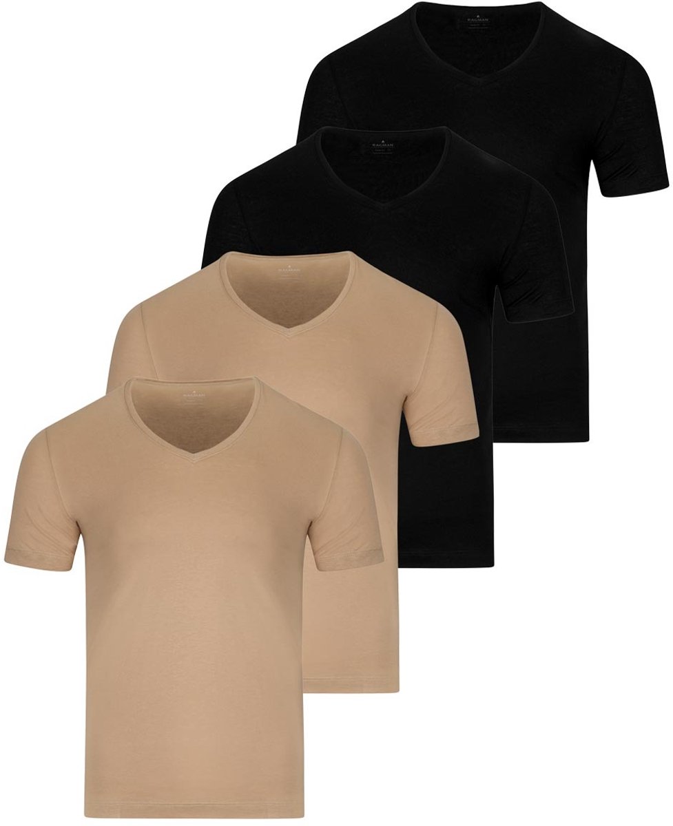 RAGMAN Heren onder t-shirts 4 pack Basic