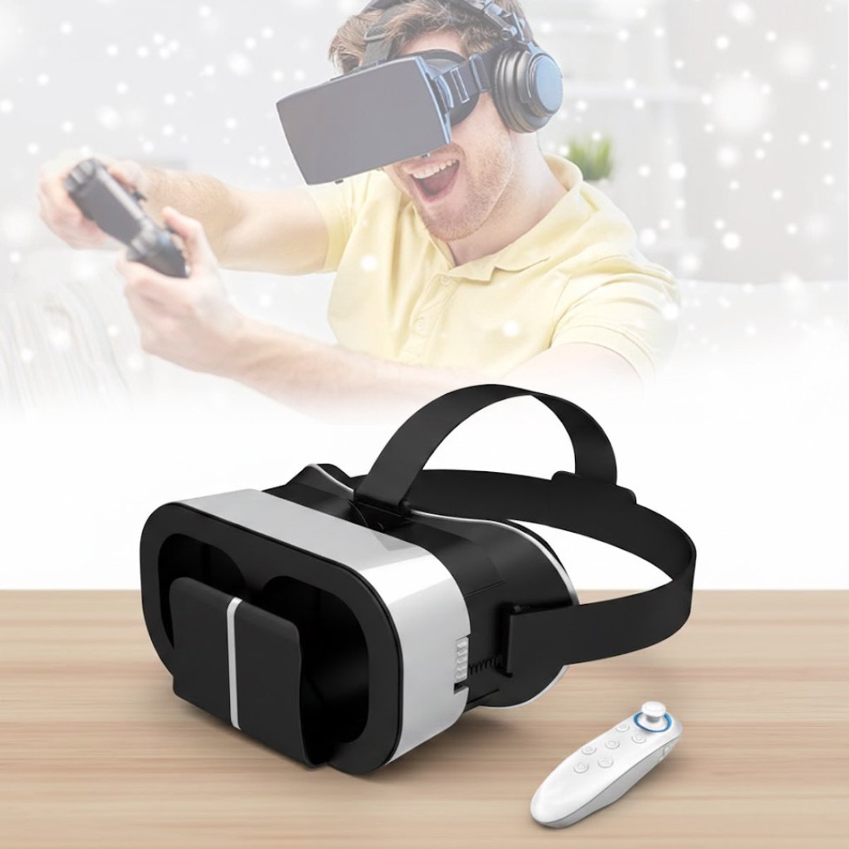 NBAP® VR Bril met Controllers - VR-Brillen - VR Bril- Zwart en wit