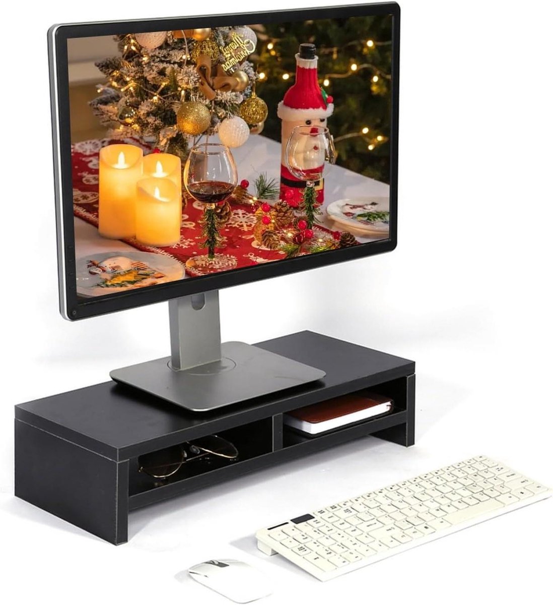 Verhoogde plank voor monitor, bureau-organizer met mini-plank, ergonomisch design voor thuiswerk
