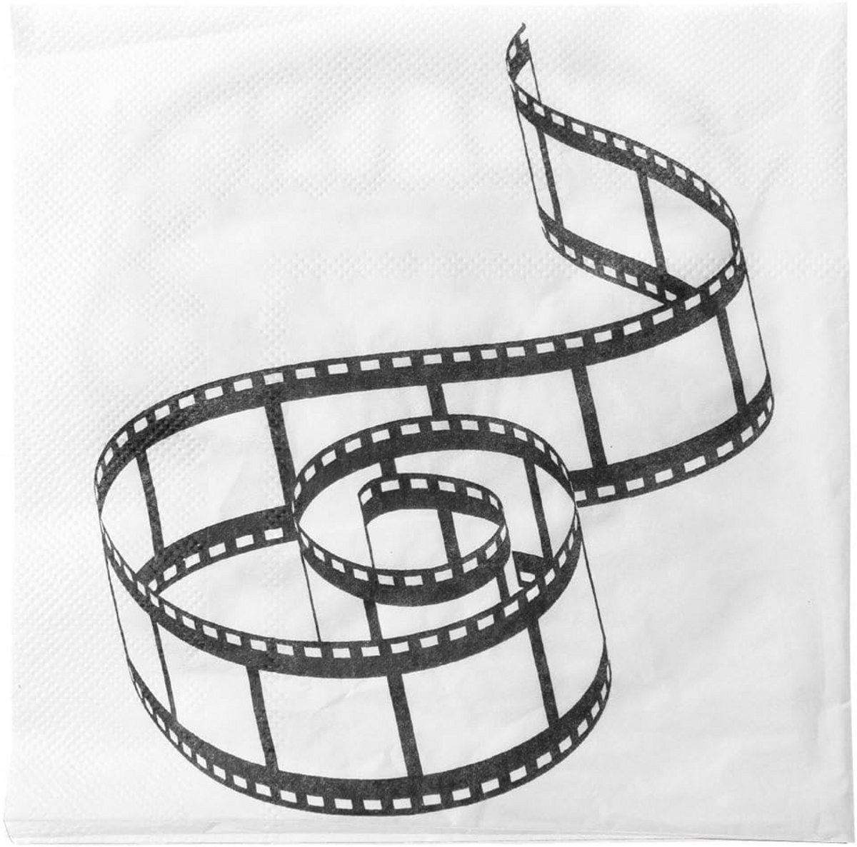 20 Bioscoop Servetten Papier 33x33 cm Zwart Wit Film Thema