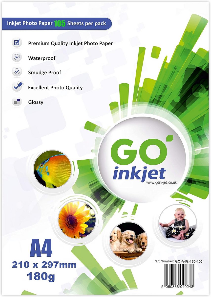 Glanzend Fotopapier A4 voor Inkjetprinters - 180g/m² - 105 Vellen