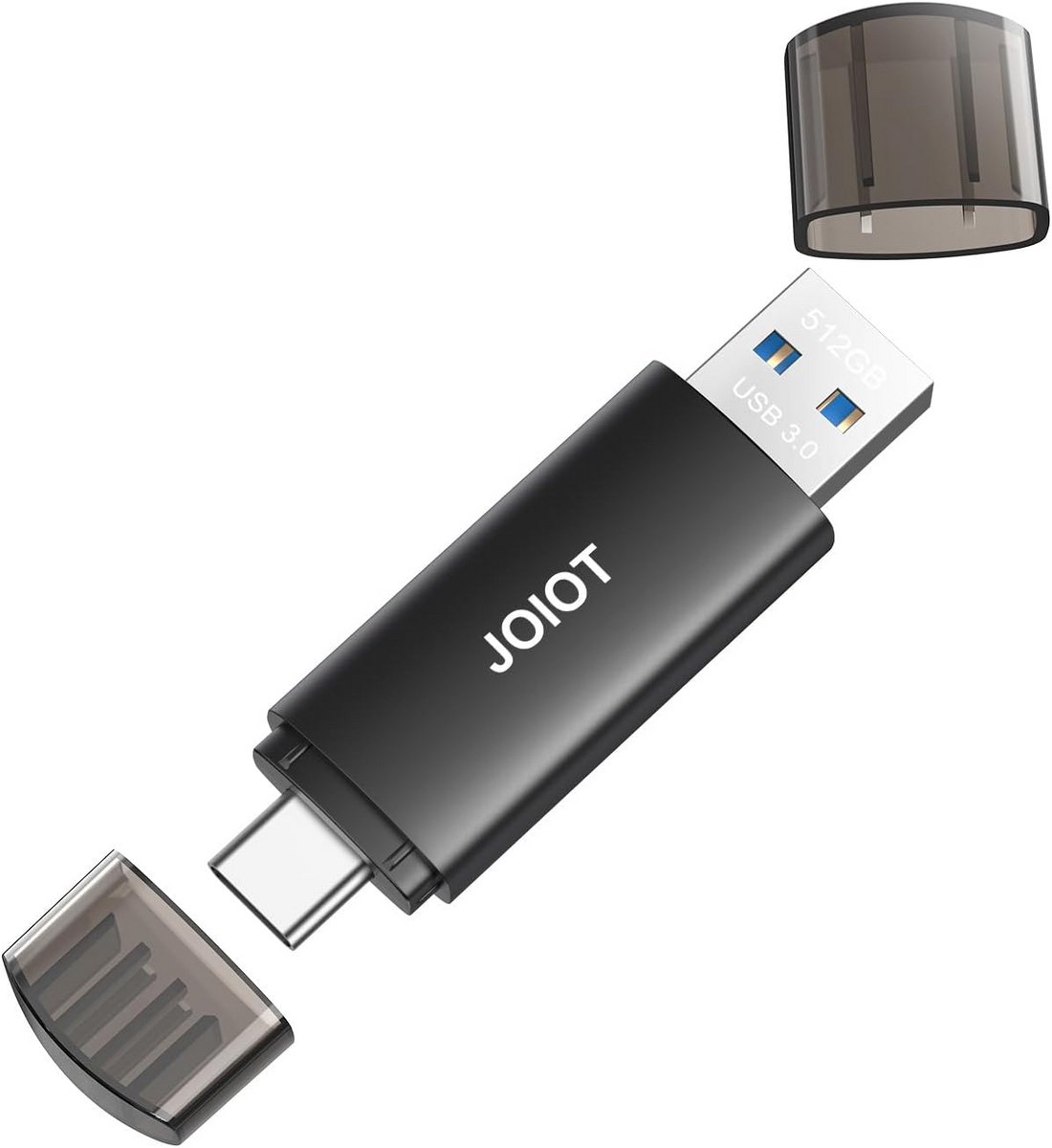 Snelle USB-stick 512GB met USB-C en Standaard USB 3.0 voor Telefoon en PC