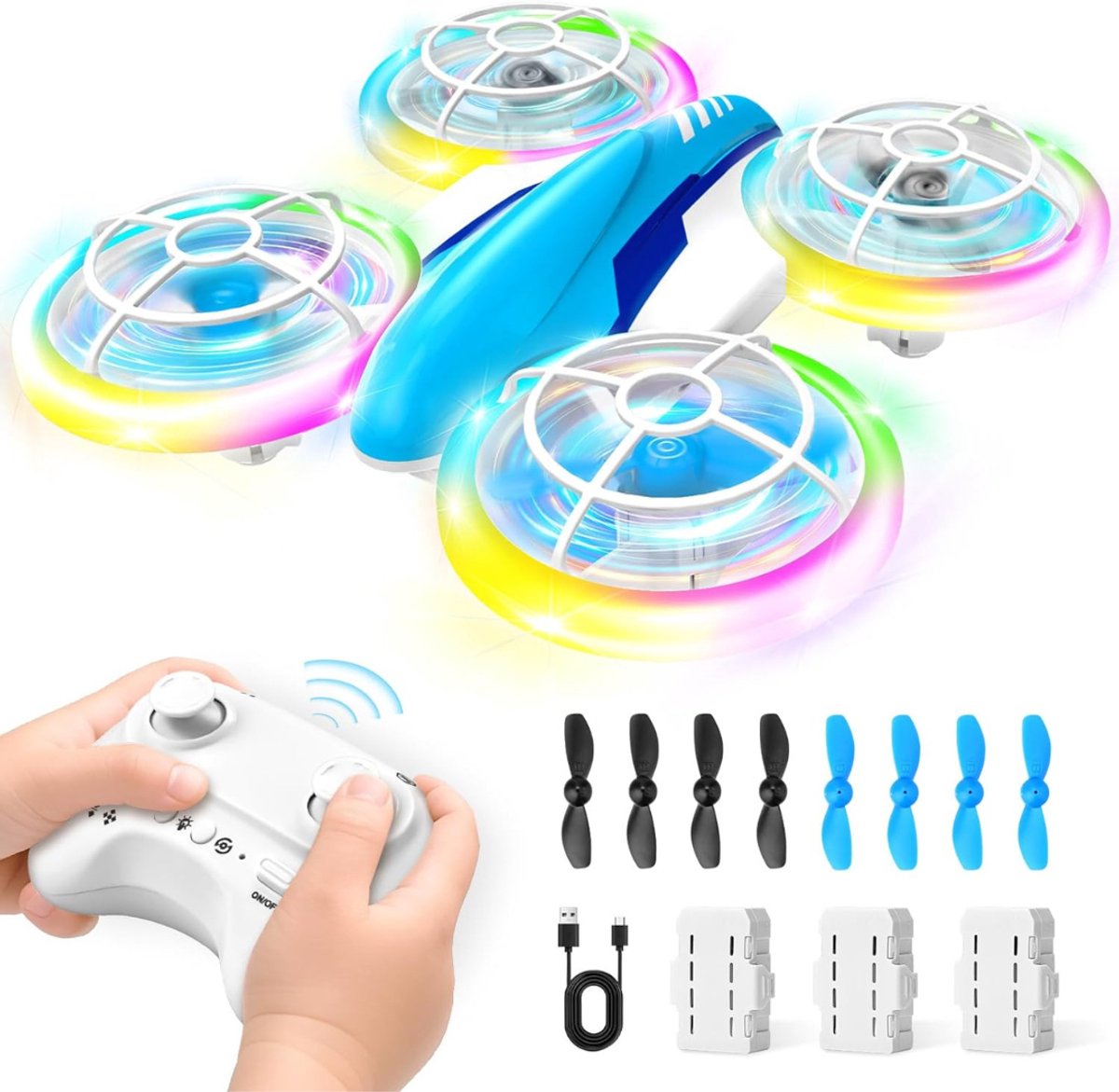 REN® Drone voor Kinderen - Drone - Blauw - 12cm x 12cm x 4cm