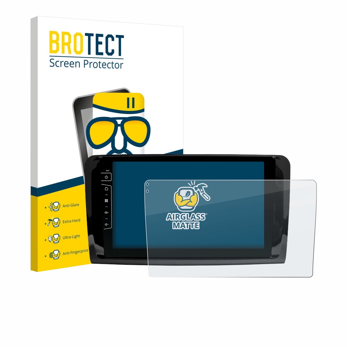 BROTECT - Screenprotector voor Dynavin D9-DF432 9" - Folie Beschermfolie Beschermglas matte