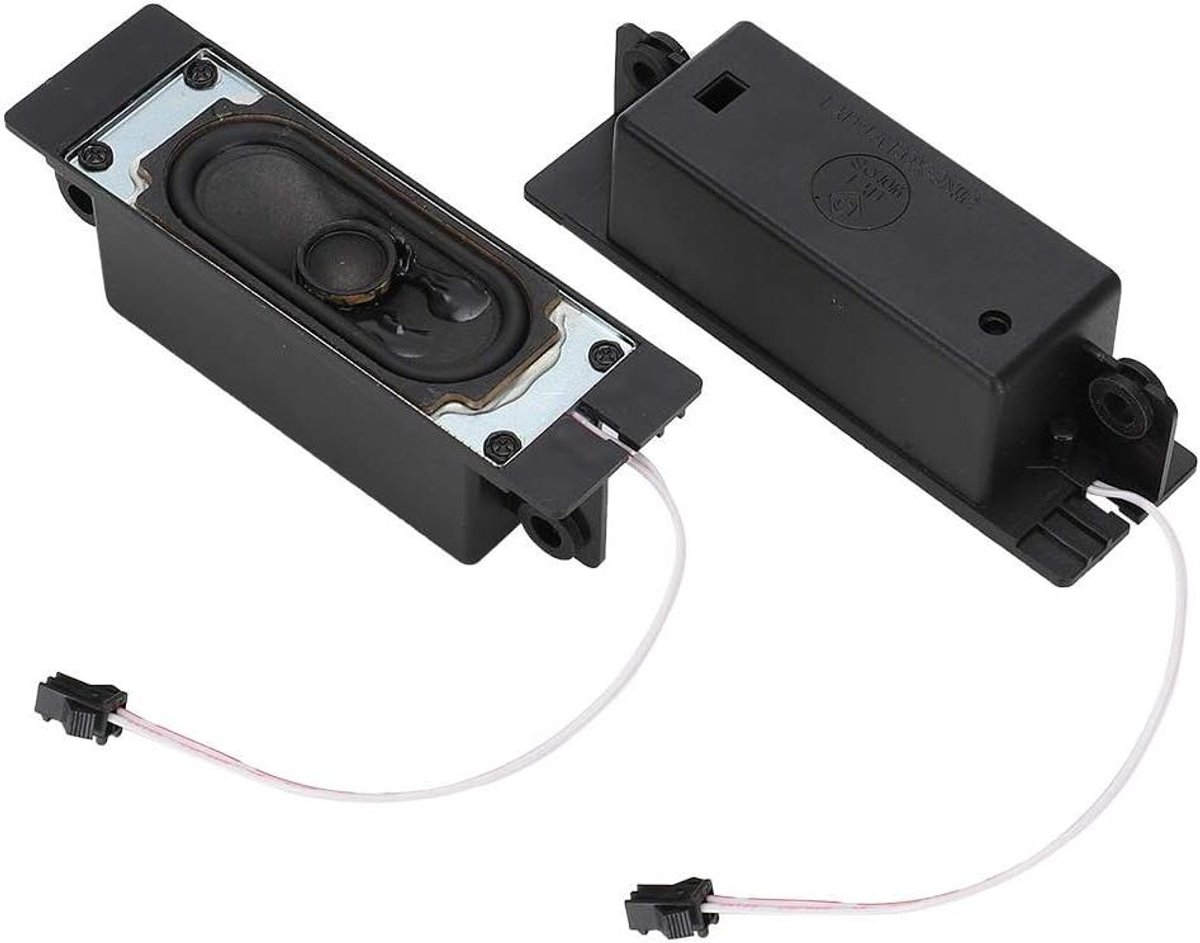 Tv-Box Speaker Set - 8 Ohm, 10W - Hoge Bas - ABS Behuizing - Lcd TV Advertentie Speler - Rood en Witgetlineaerd