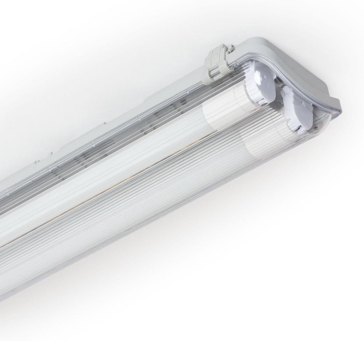 Waterdichte LED Armatuur 60cm IP65 voor Binnen en Buiten met 2 Glazen TL-Buizen