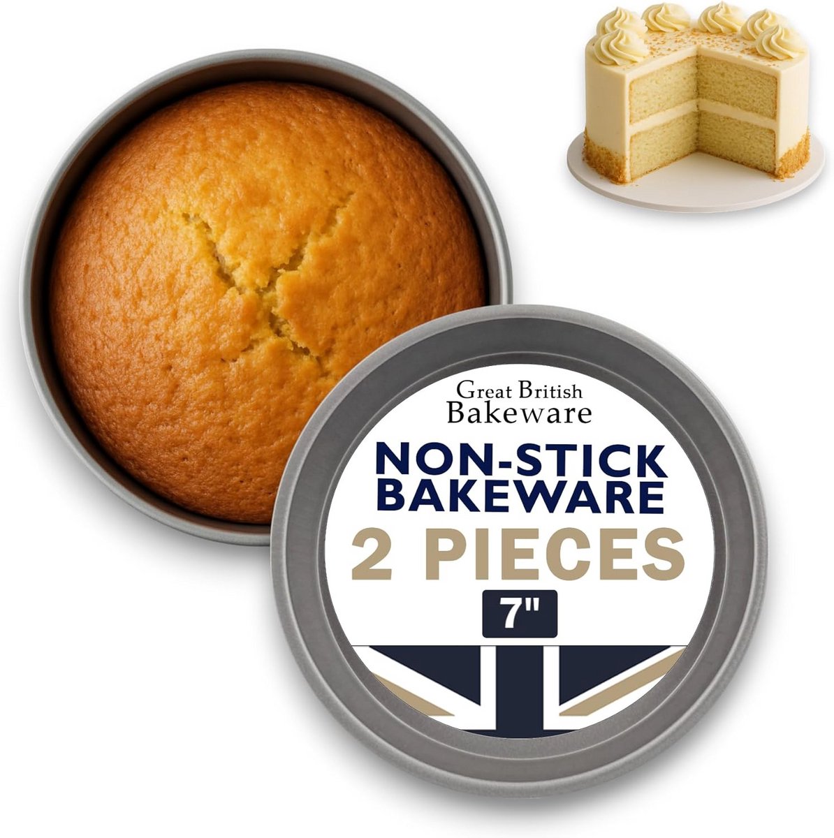 Set van 2 Ronde Antiaanbak Springvormen voor Victoria Cake 18 cm