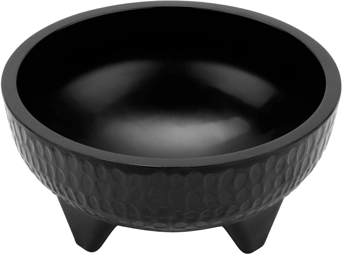 Set van 12 Molcajete Kommen Zwart Melamine 2 Qt