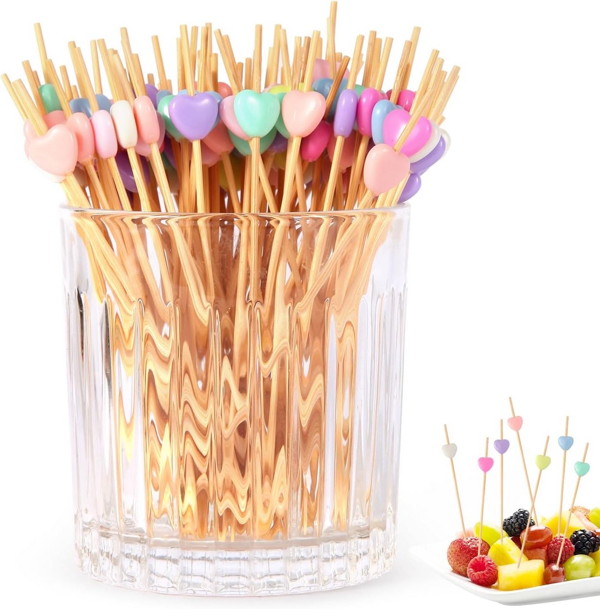 200 Houten Cocktailprikkers voor Feestjes, Fruit en Aperitief