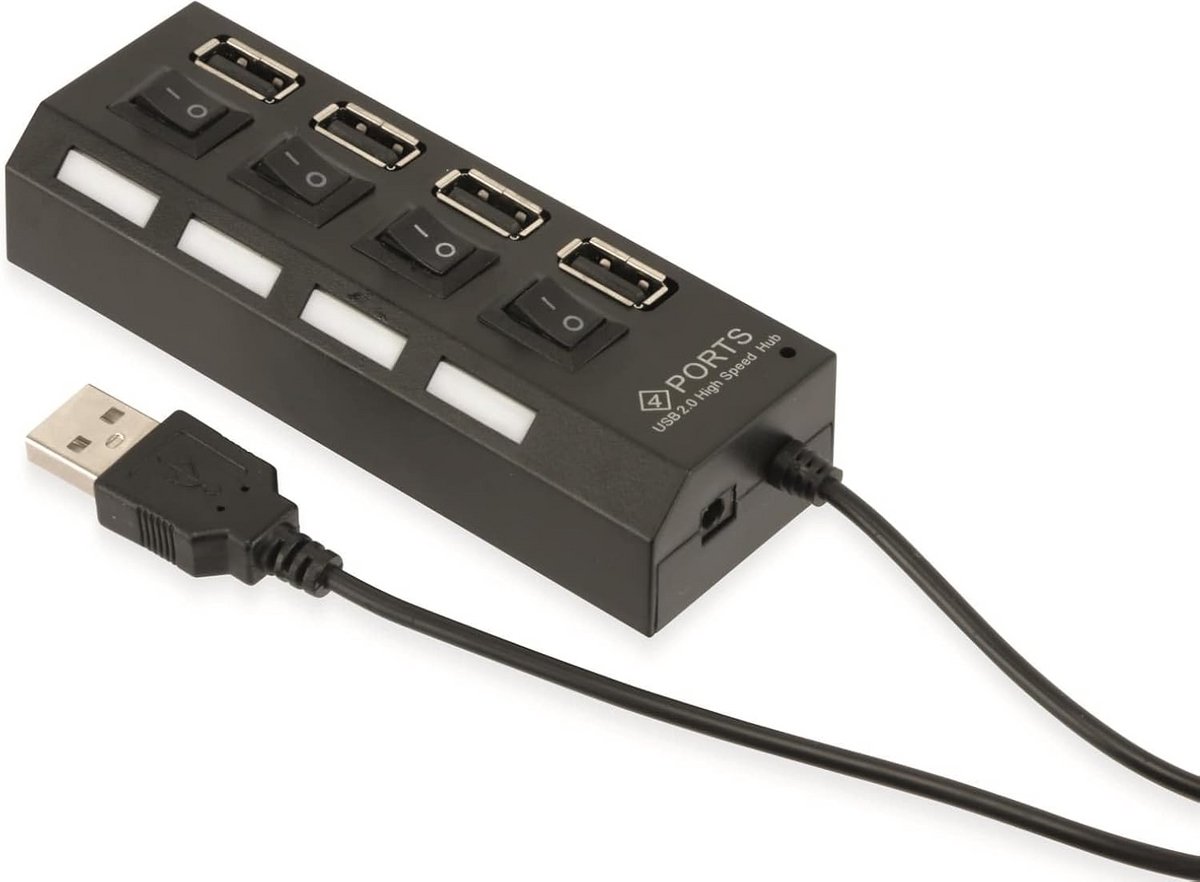 USB 2.0 Hub met 4 Poorten - Compact en Snel