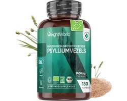 WeightWorld Biologische Psylliumvezels capsules - 1400 mg - 180 capsules - Gemaakt in de EU
