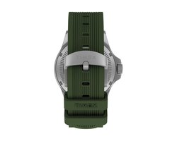 Timex Expedition Field Post Solar Quartz Analoog Horloge Groen En Zilverkleurig Kast Gemaakt Van 100% Roestvrij Staal En Een Armband Van 100% Siliconen 41 TW2Y31600AJ