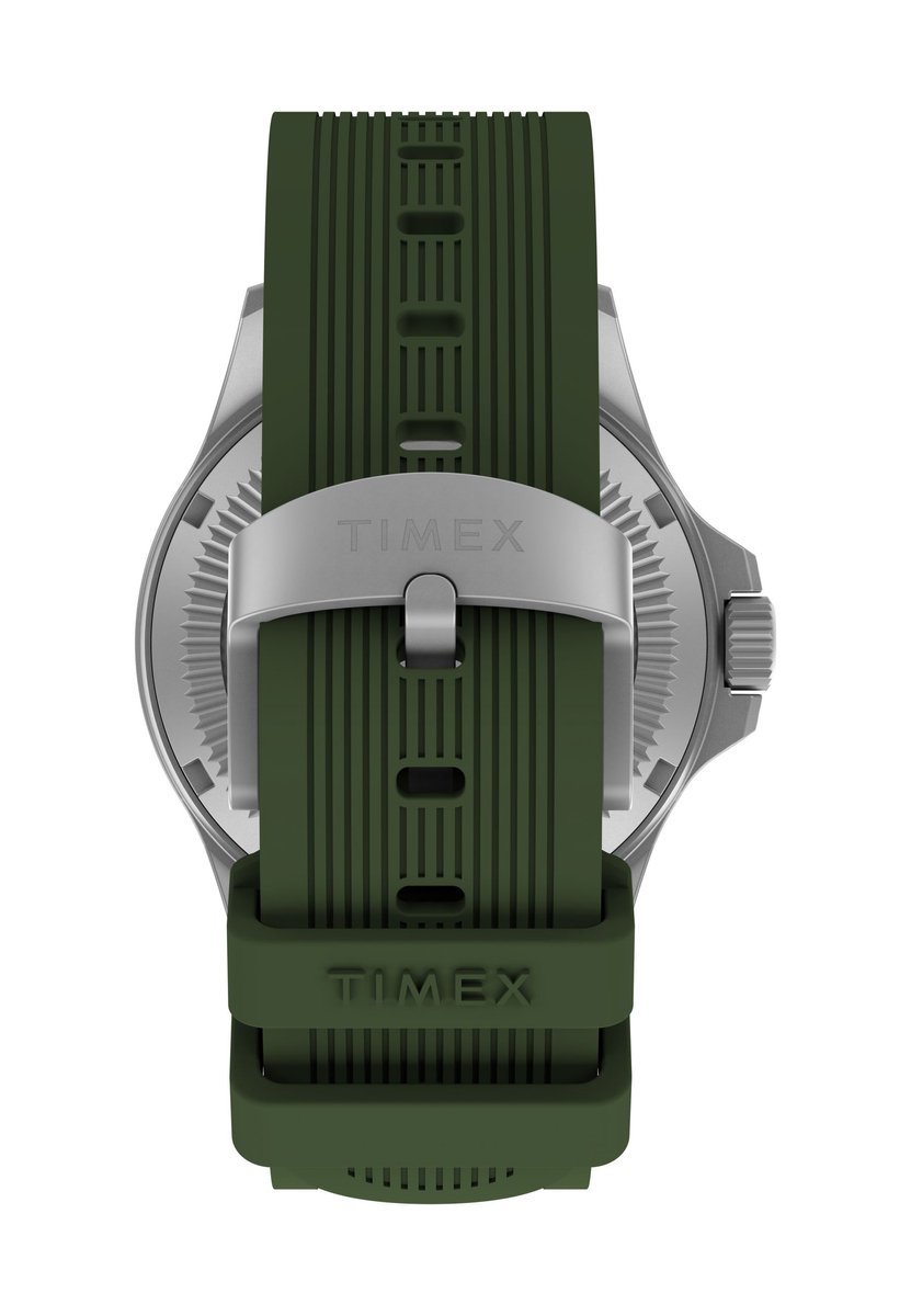 Timex Expedition® Field Post Solar Quartz Analoog Horloge Groen Kast: 100% Roestvrij Staal | Armband 100% Siliconen 38 mm TW2Y31600AJ