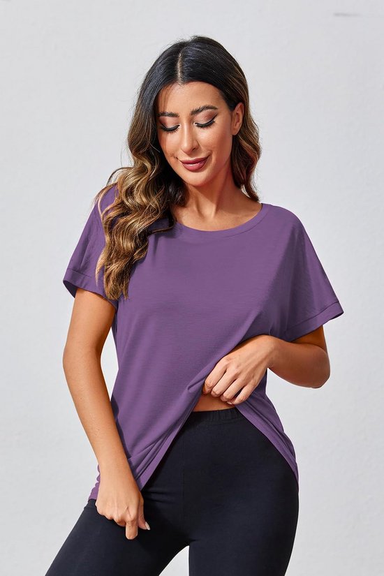 Sportshirt Dames Korte Mouw Lichtgewicht Fitness en Yoga Top — afbeelding 3