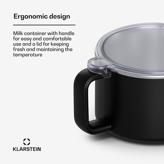 Klarstein melkcontainer, 1,2 liter roestvrij staal SUS304, vaatwasmachinebestendig, metalen melkcontainer met deksel, past bij de Marcia Touch MilkNut Maker van Merkloos — afbeelding 3