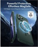 Groene iPhone hoes met MagSafe ring, 3X militaire bescherming.