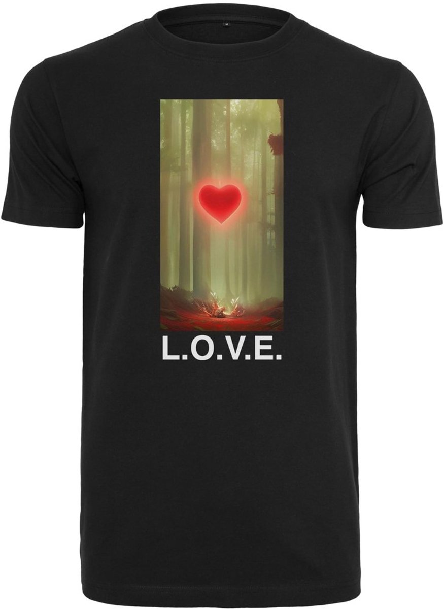 Mister Tee Wood Love Heren Tshirt S Zwart