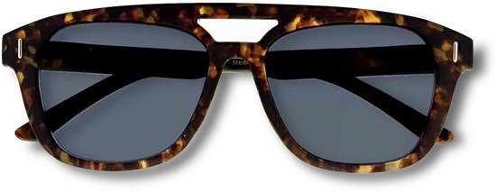 Ear2Ear Bobbie-01S zonneleesbril Bruin tortoise retro Aviator +1.00 incl opbergpouch