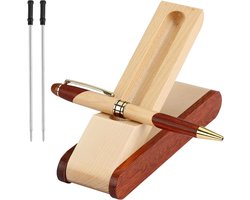 Volledig houten balpenset in mooie doos - cadeau - relatiegeschenken - luxe pen met vullingen