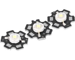 Allecto - LED-chip - Aluminium - Hoogtepunt - 6500K - Lichtkralen - Hoog rendement - Wit licht - Geschikt voor DIY - 20mm formaat - 90Lm - 10 stuks