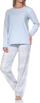Normann lange damespyjama met geruite flanellen pyjama