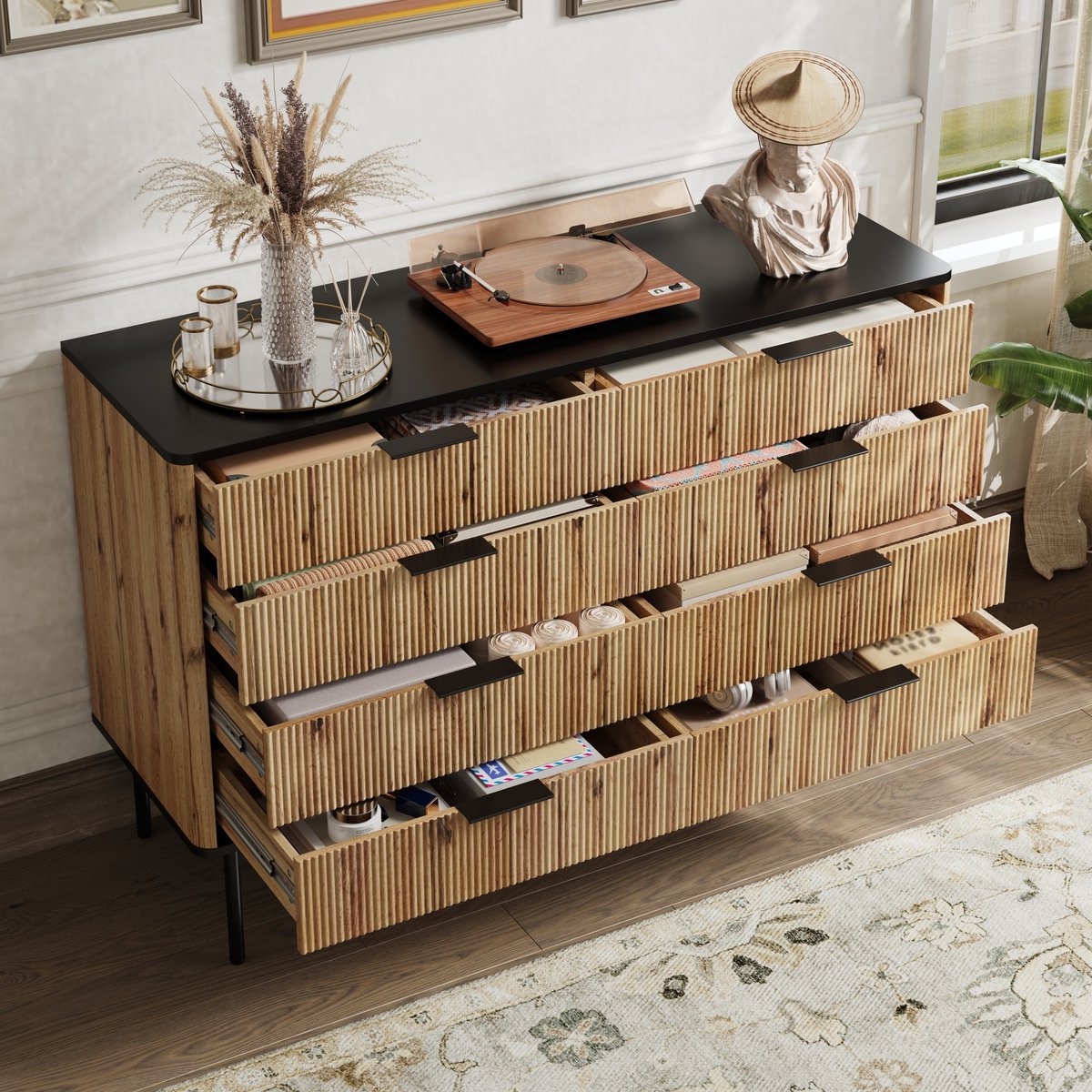 Moderne dressoir 120 x 39,5 x 80 cm - kast - opbergkast - ladekast - geschikt voor woonkamer/eetkamer/entree