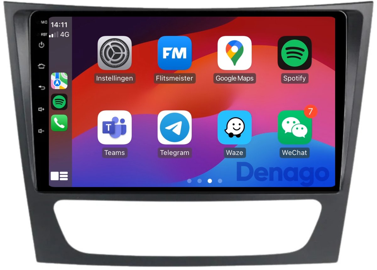 CarPlay autoradio geschikt voor Mercedes CLS | 2004 t/m 2008 | Android 13 | Draadloos Apple CarPlay & Android Auto | 2GB + 32GB | QuadCore processor | Denago DNG-A367 | 2025 model | 2004 2005 2006 2007 2008 | Bluetooth & Wifi