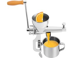Sensova Handmatige Fruit- en Groenten Pers van Premium 304 RVS en Hout - met Fijnfilter en Tafelklemming - voor Tarwegras, Groenten en Vers Sap – Duurzame Desktop Juicer - met Grote Inlaat en Ergonomische Hendel voor Maximale Sapopbrengst